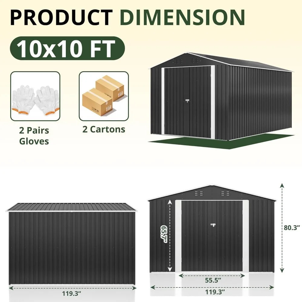 10x10 FT Outdoor Storage Shed